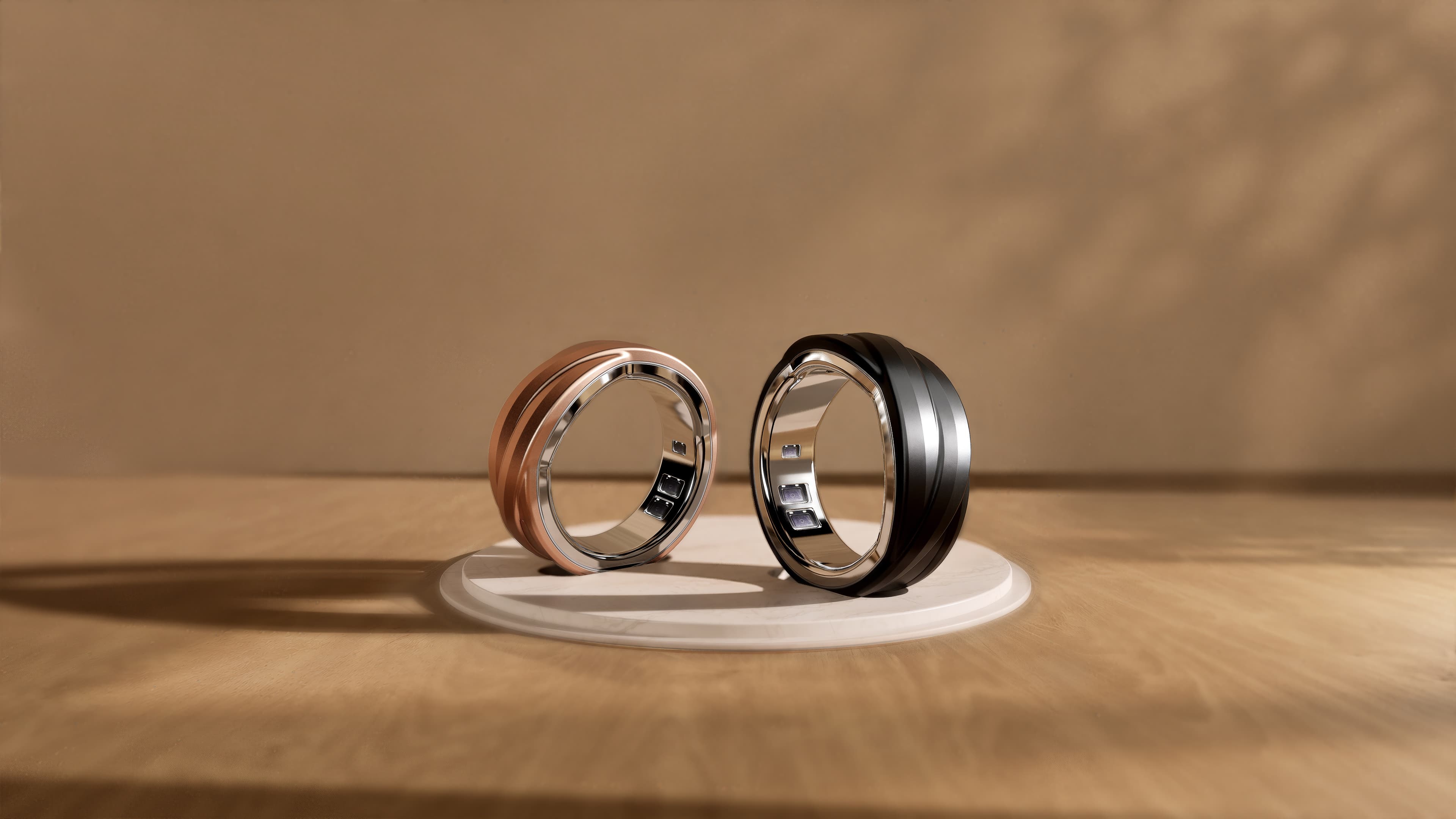 Rose Gold and Obsidian Black Glorify Rings